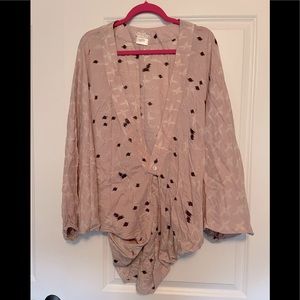 Silk free people poncho